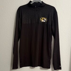 MIZZOU Lightweight Black Long Sleeve Quarter-Zip Shirt